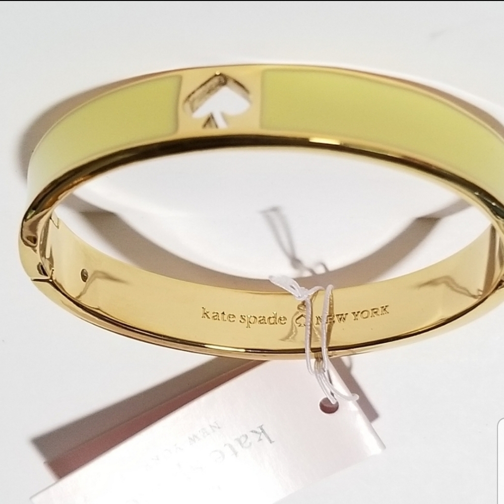 Kate Spade Bangle Hole Punch Yellow Enamel & Gold